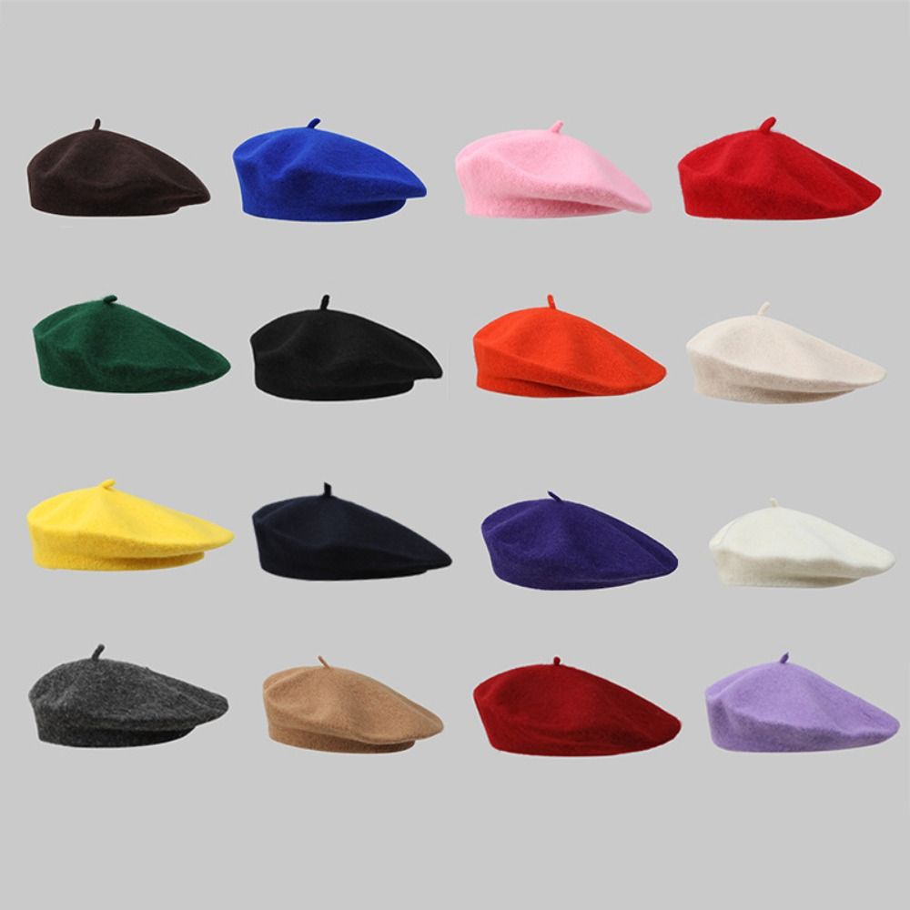 Beret French Wool - 가을 여성 겨울 따뜻한 울 베레모