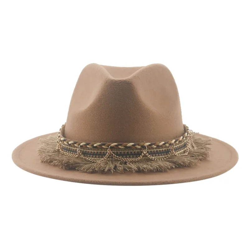 Fedora Hat Wool - 카우보이 모자 모자 페도라 모자 펠트