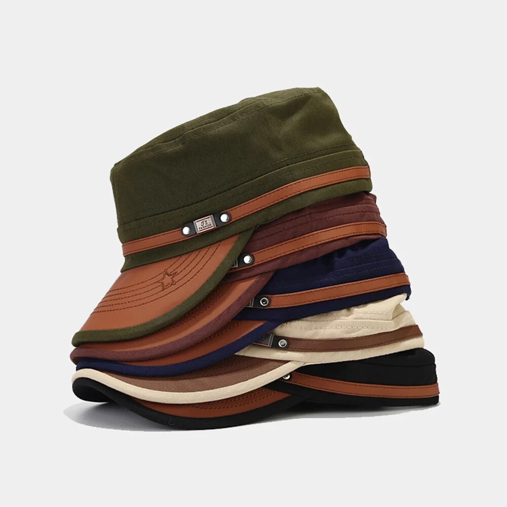 Dad Hat Cotton - 캐주얼 생도 모자 남자 플랫 탑