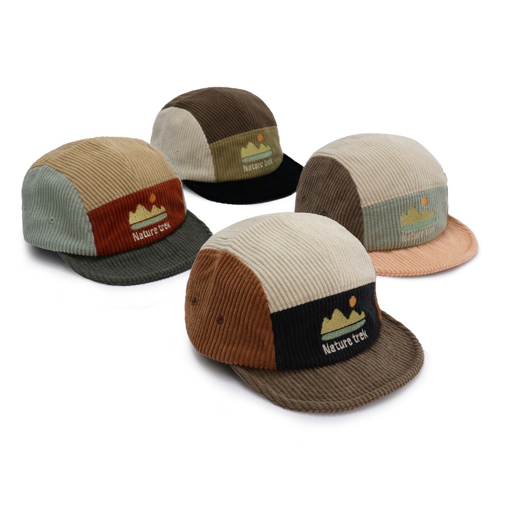 Corduroy Cap 5 Panel - 남녀공용 5 패널 쇼트 브림 캡,