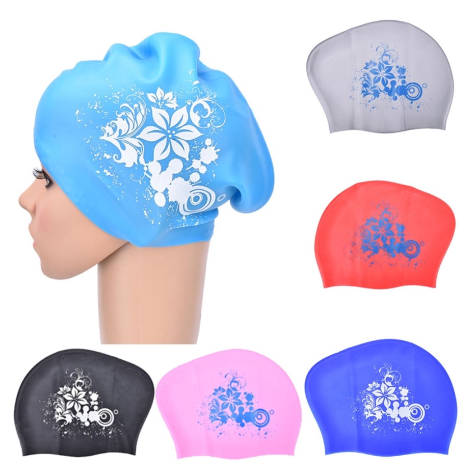 Swim Hat Silicone - 긴 머리를위한 실리콘 수영 모자 여성용