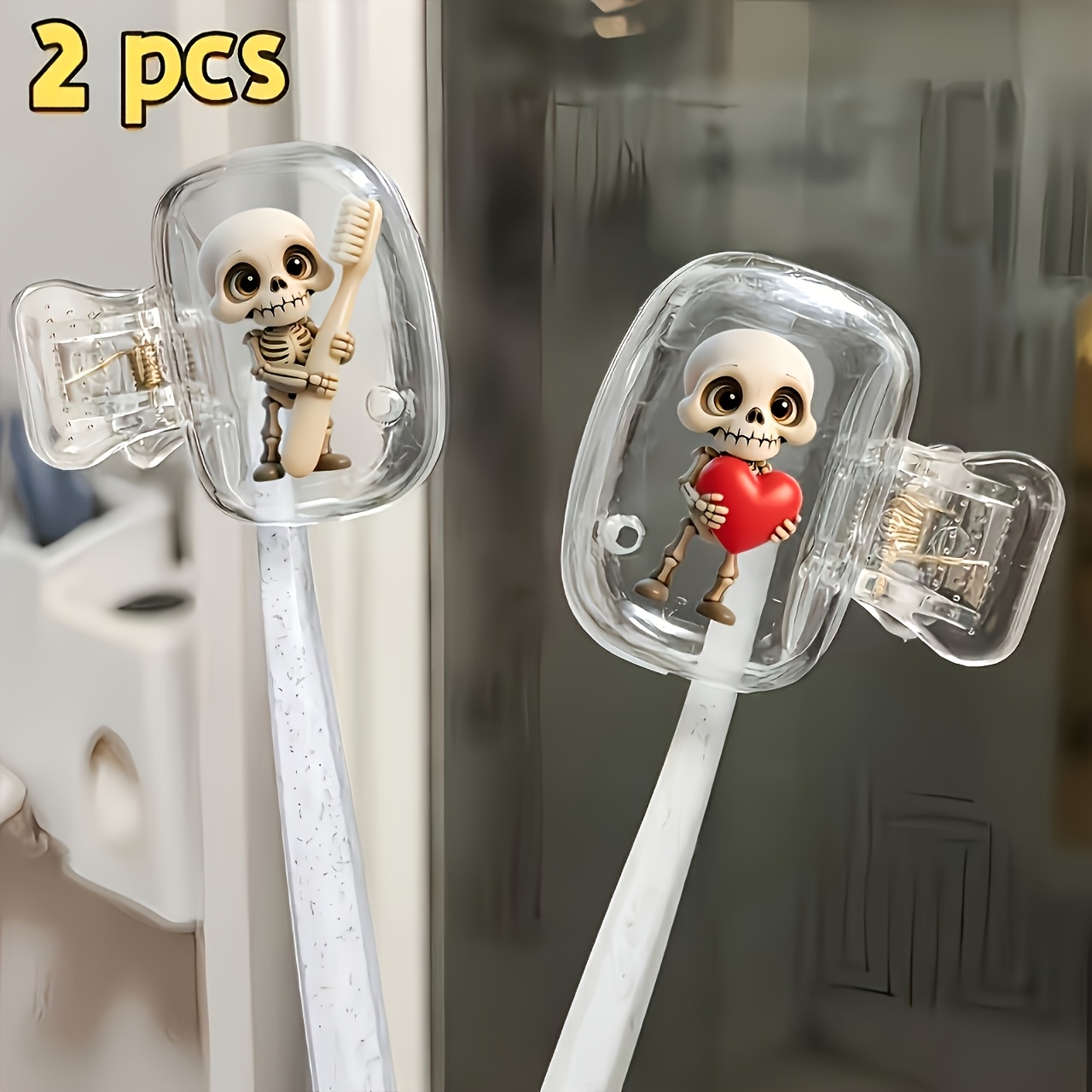 Skull Cap Helmet Liner - 2pcs 해골 모양 휴대용 칫솔 홀더