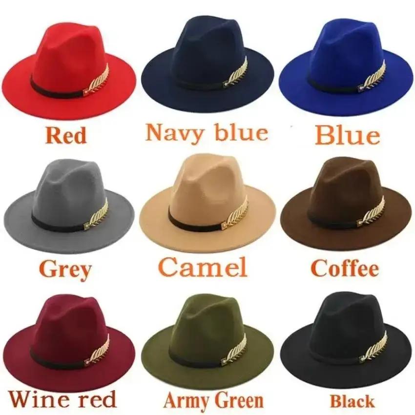 Fedora Hat Wool - 간단한 패션 공식 행사 커플 모직