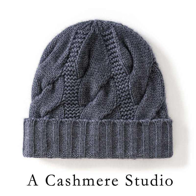 Beanie Cuffed Knit - 겨울 신상 여성용 순수 캐시미어 야외