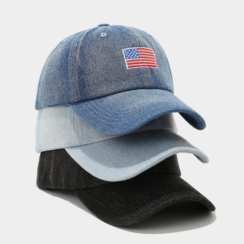 Dad Hat Cotton - 빈티지 워싱 데님 야구 모자 미국