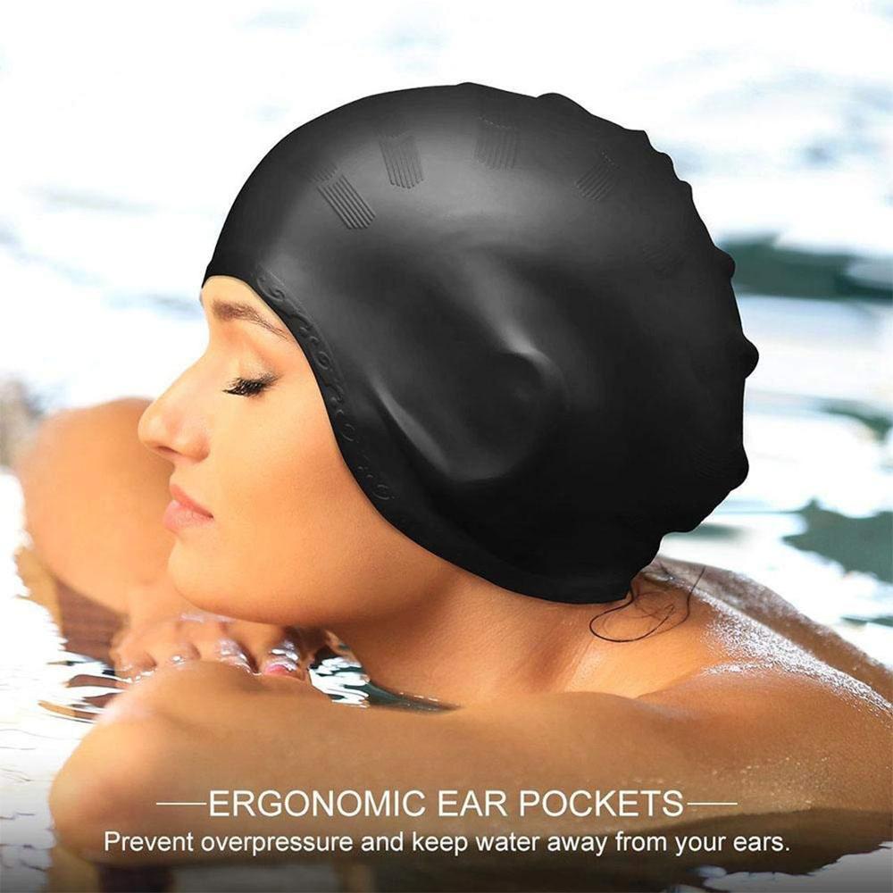 Swim Hat Silicone - 성인 높은 탄성 수영 모자 남자