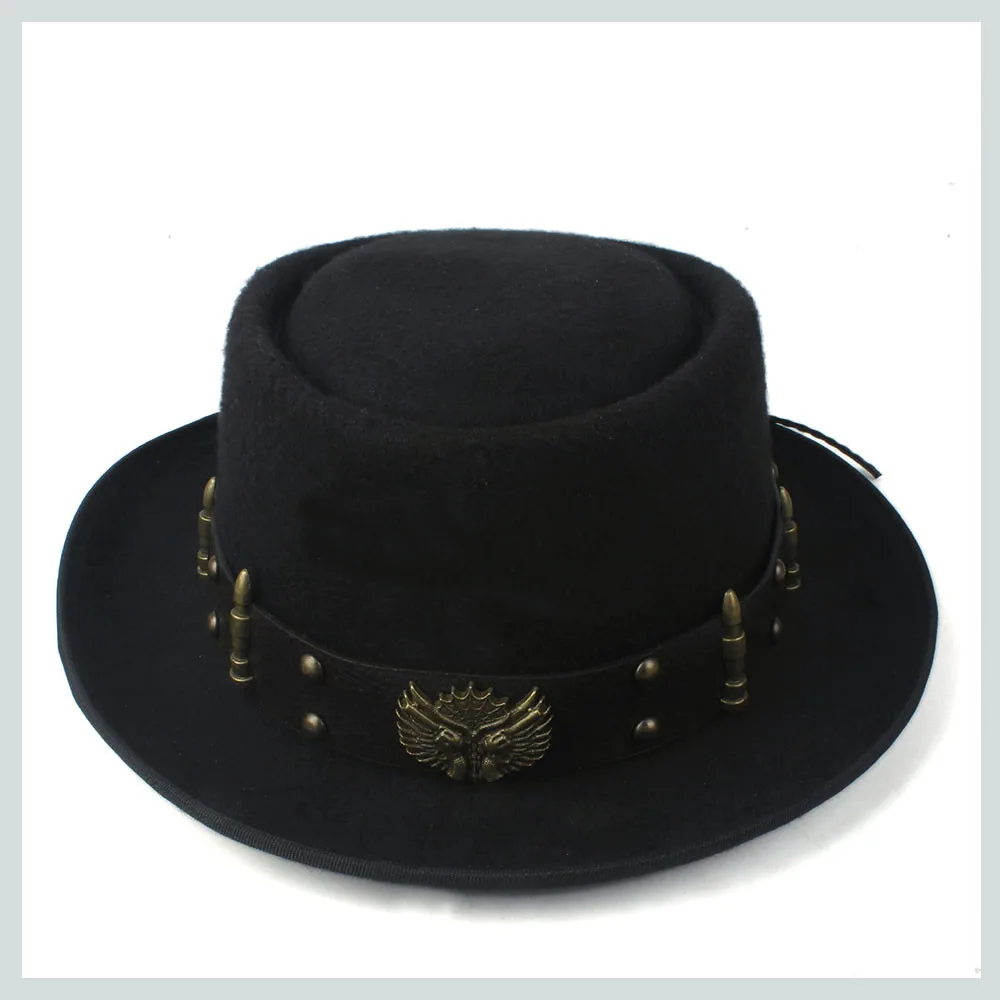 Fedora Hat Wool - 남녀공용 펑크 벨트 패션 울 페도라