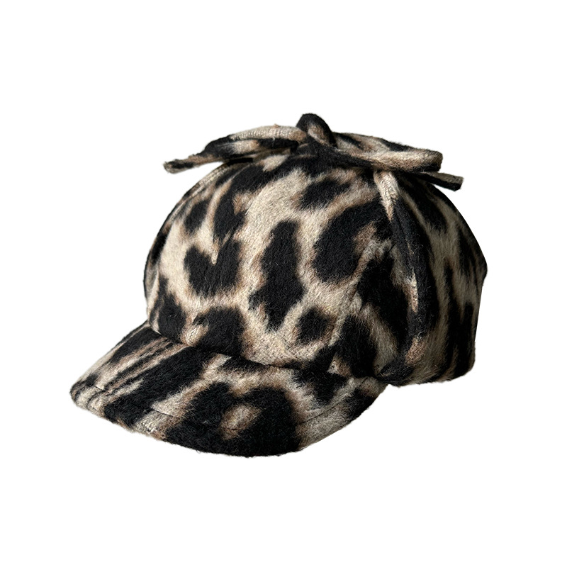 Trapper Hat Ear Flap - 얼룩말 & 표범 무늬 트래퍼 모자,