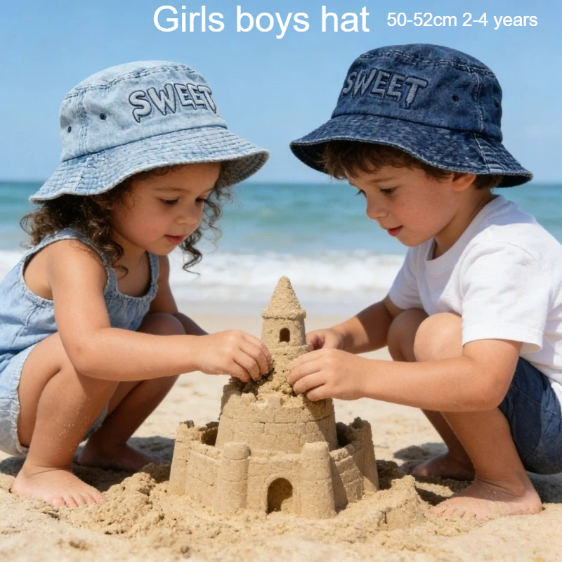 Bucket Hat Cotton - 일본 레트로 키즈 버킷햇 50-52cm 2-4세