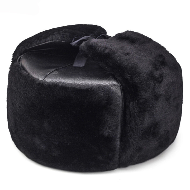 Trapper Hat Ear Flap - 남성용 따뜻한 두꺼운 러시아 모자, 육군