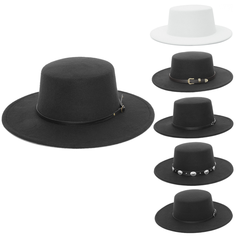 Fedora Hat Wool - 우아한 와이드 브림 페도라 모자 여성