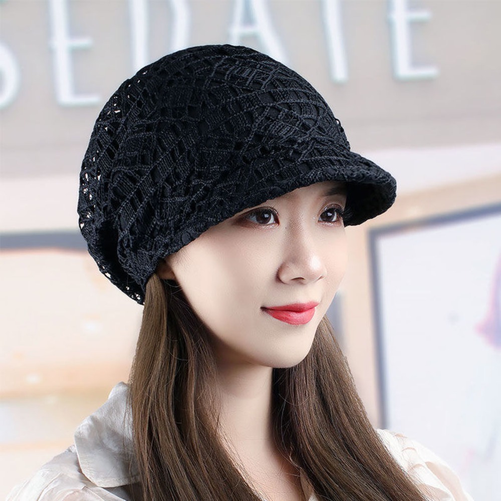 Baseball Cap Structured - 속이 빈 꽃무늬 비니 모자 통기성