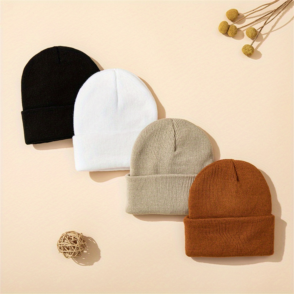 Beanie Cuffed Knit - 4pcs 아기 모자 니트 커프 비니
