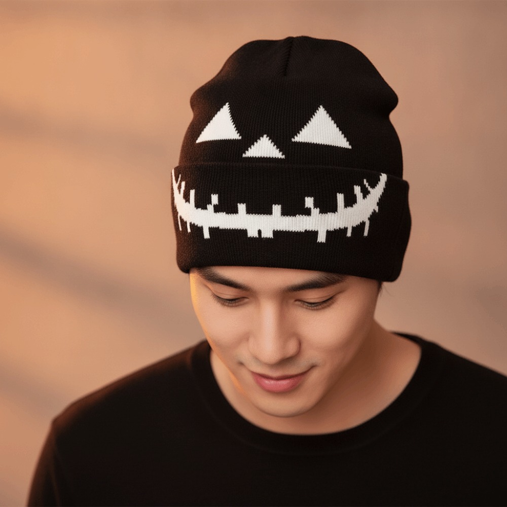 니트 원단 호박 모자 부드러운 질감 호박색 할로윈 니트 - Beanie Cuffed Knit 리뷰 및 가격
