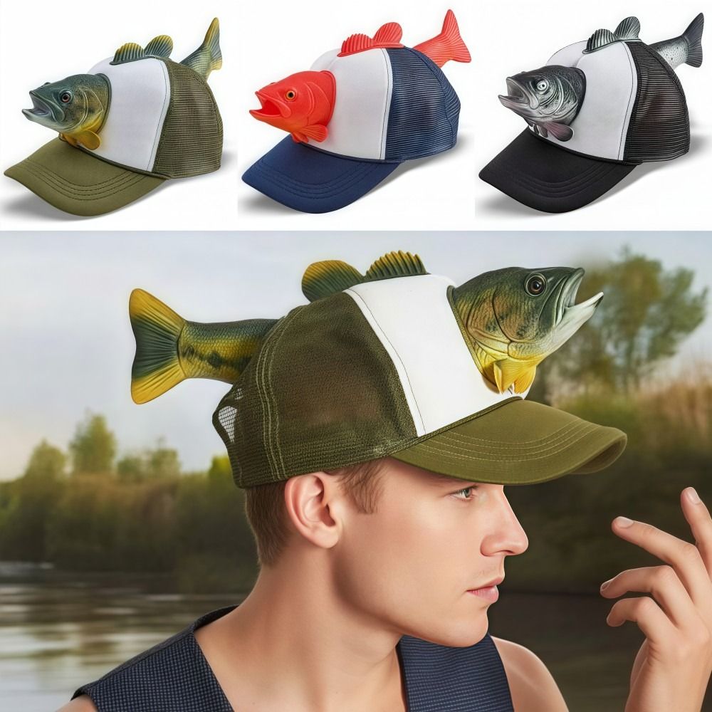 재미있는 3D 물고기 동물 트럭 운전사 모자, 조절 가 - Trucker Cap Mesh 리뷰 및 가격