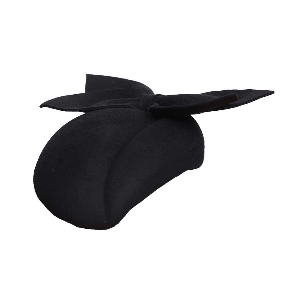 FS 블랙 화이트 울 프렌치 베레모 리본 장식 교회 모 - Beret French Wool 리뷰 및 가격