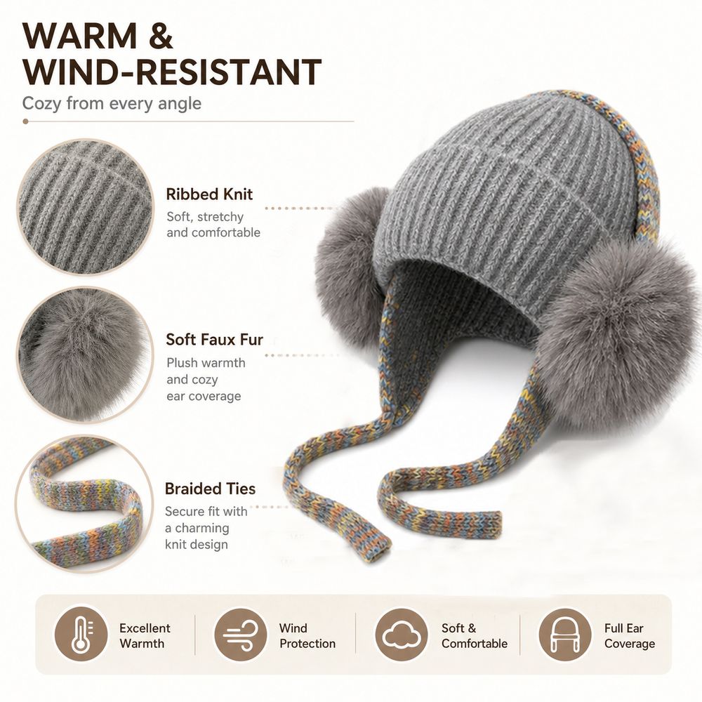 레트로 니트 귀덮개 비니, 커프스형 따뜻한 플리스 안감 - Beanie Cuffed Knit 리뷰 및 가격