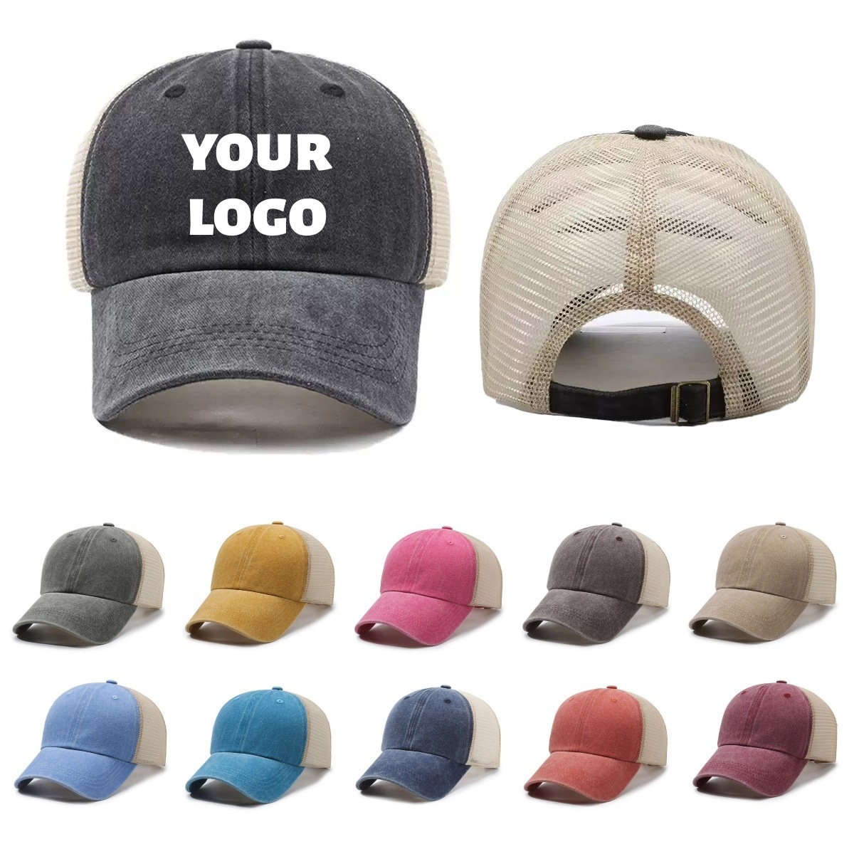 커스텀 로고 워싱 메쉬 캡 통기성 야구 모자 레트로 소 - Visor Sun Hat 리뷰 및 가격