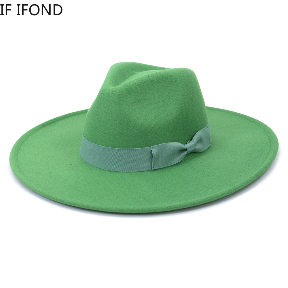 큰 와이드 브림 여성 모자 2021 겨울 가을 숙녀 우 - Fedora Hat Wool 리뷰 및 가격