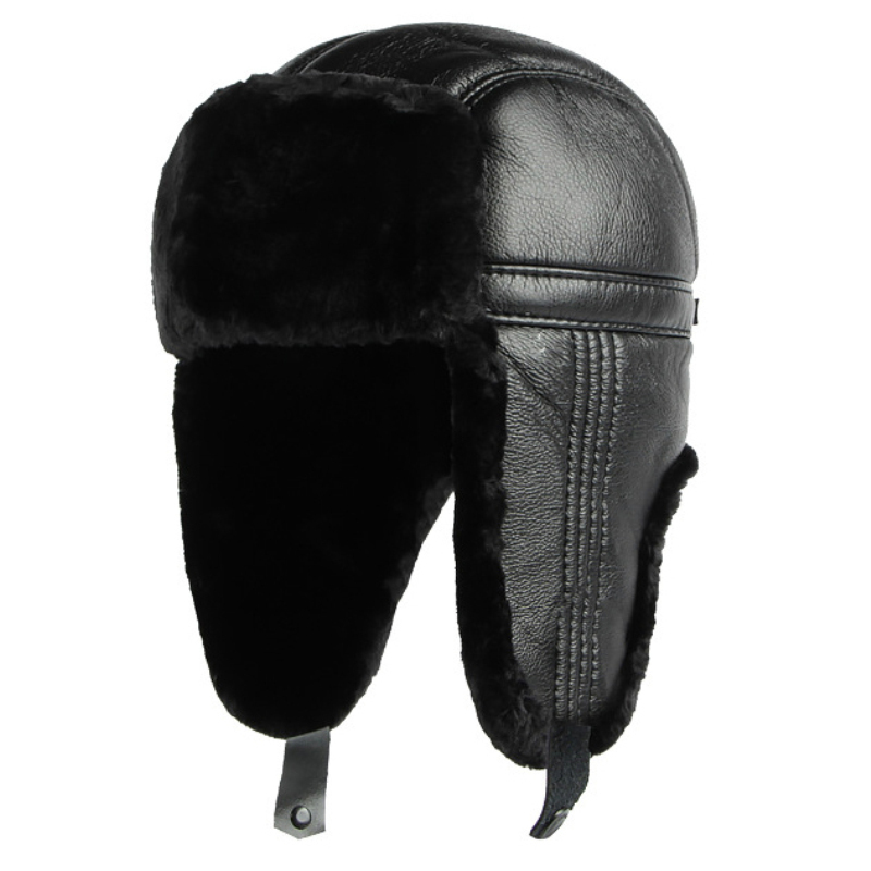 남성용 PU 가죽 러시아 모자, 두꺼운 방풍 겨울 모자 - Trapper Hat Ear Flap 리뷰 및 가격