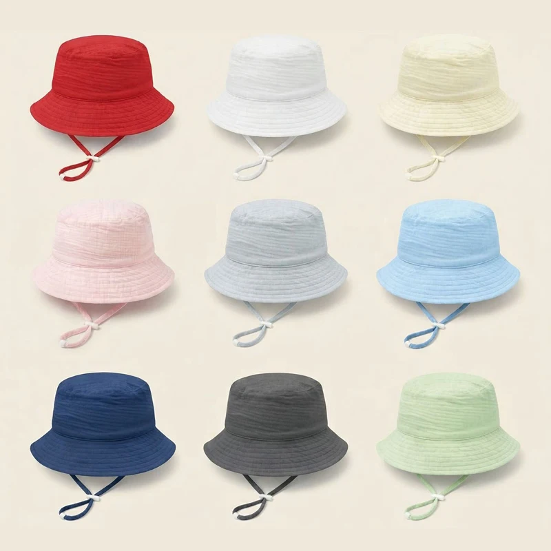 무슬린 아기 여름 모자 조절 가능한 어린이 햇빛 가리개 - Bucket Hat Cotton 리뷰 및 가격
