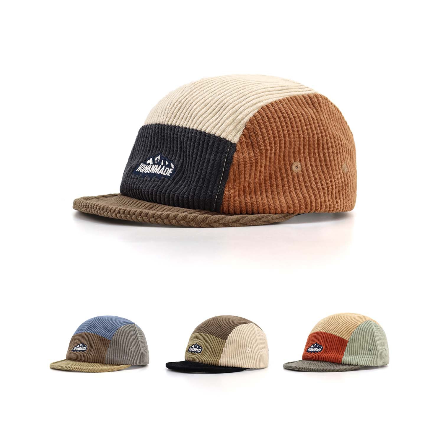 여성용 소프트 질감 코듀로이 컬러 블록 5 패널 짧은  - Corduroy Cap 5 Panel 리뷰 및 가격