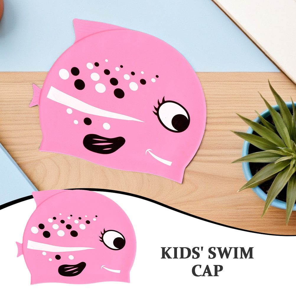 2Pcs 어린이 만화 물고기 실리콘 수영 모자 방수 편 - Swim Hat Silicone 리뷰 및 가격