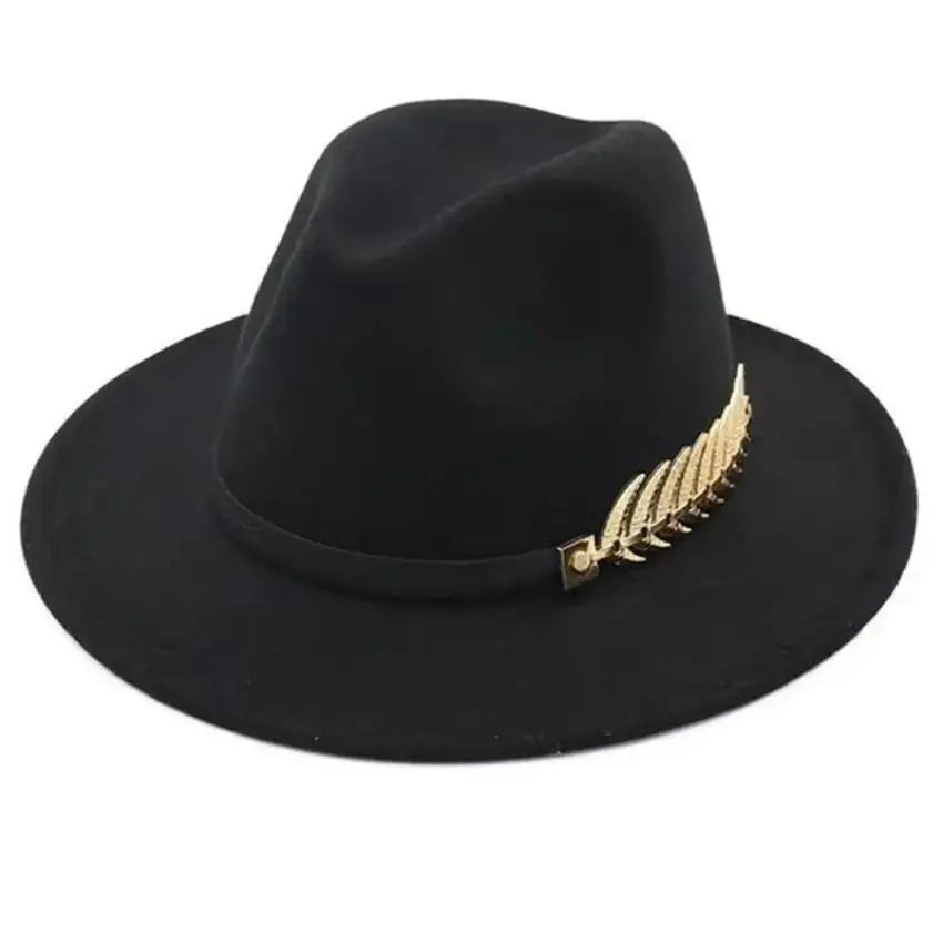 간단한 패션 공식 행사 커플 모직 모자 큰 챙 재즈 모 - Fedora Hat Wool 리뷰 및 가격
