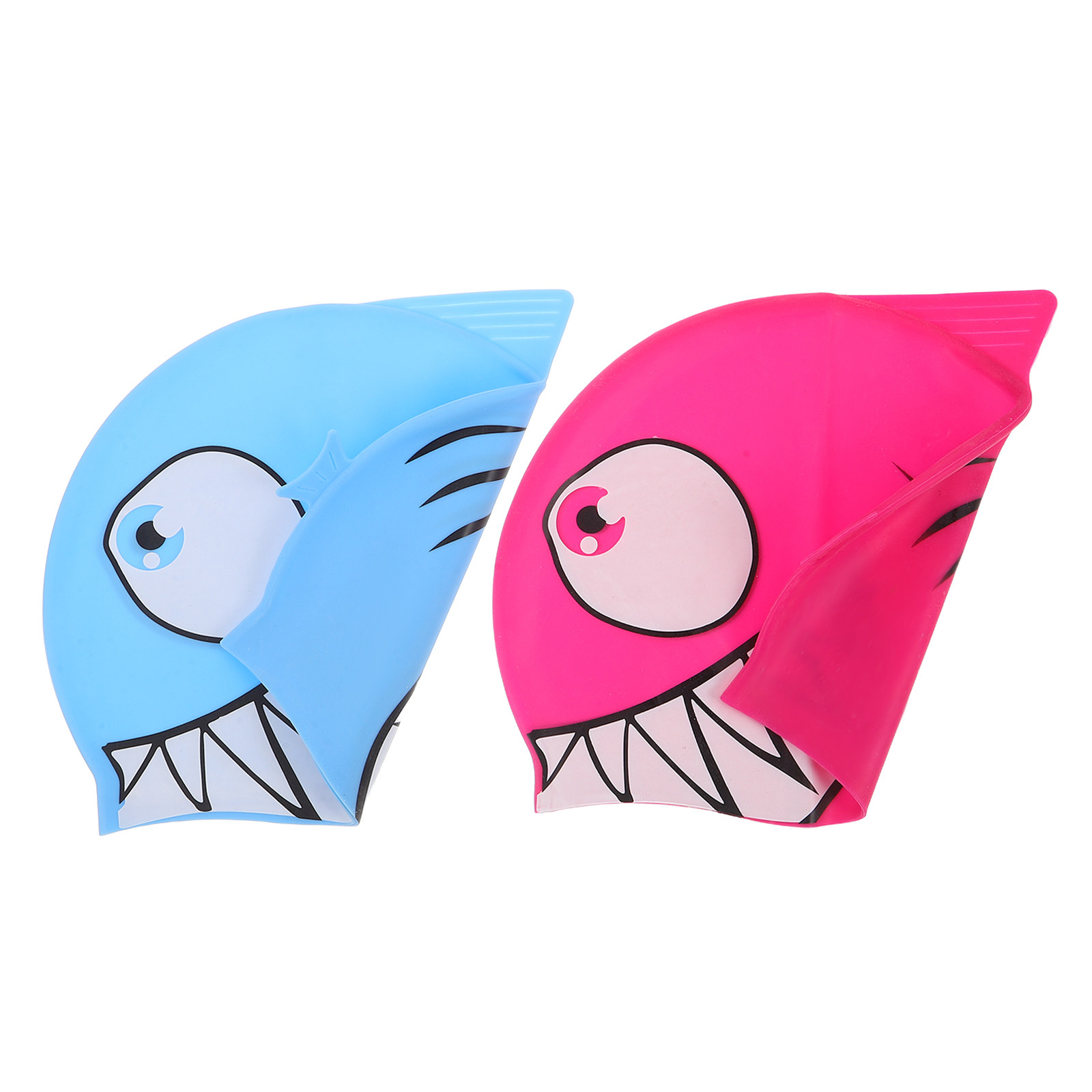 2Pcs 실리콘 수영 모자 만화 물고기 디자인 수영장  - Swim Hat Silicone 리뷰 및 가격
