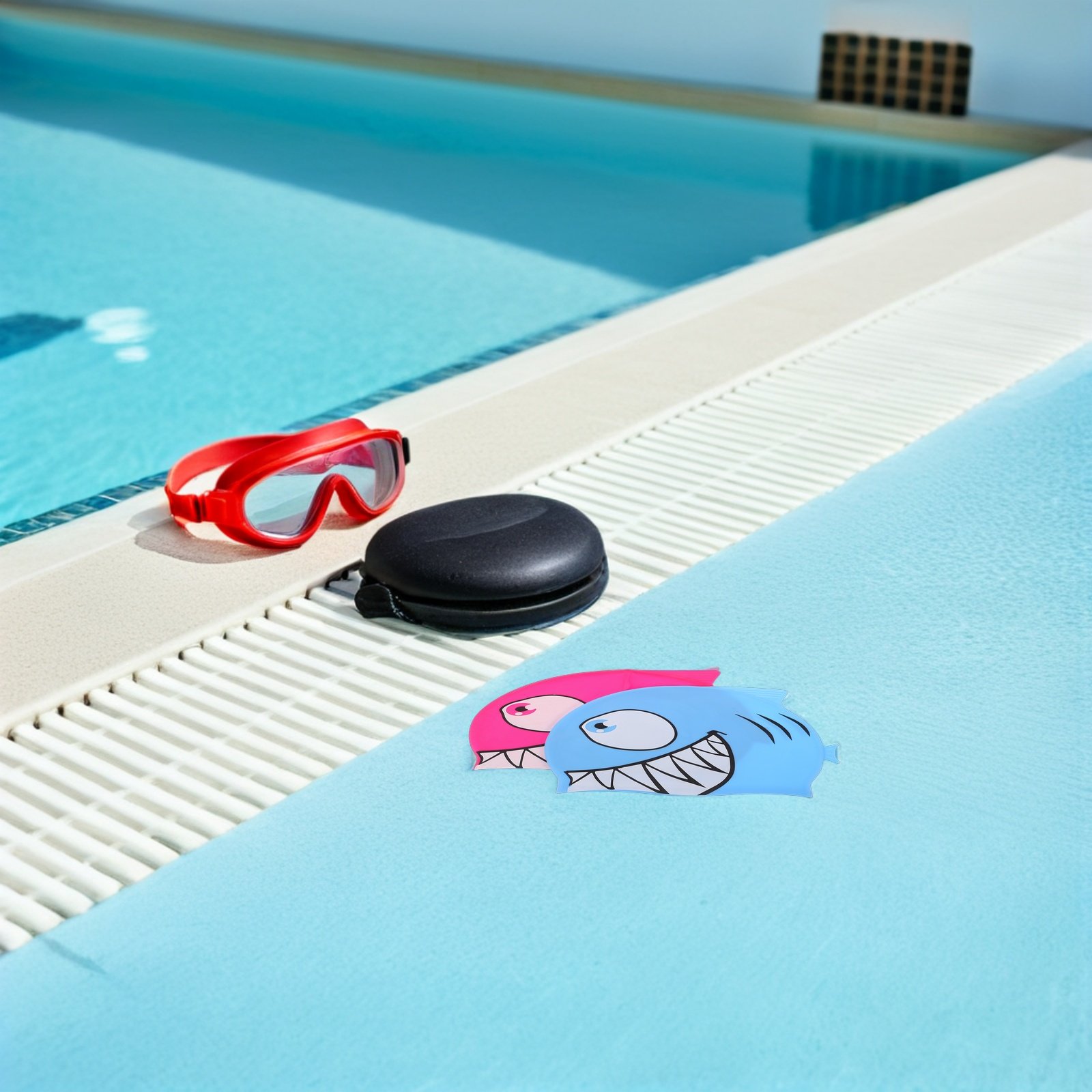 2Pcs 실리콘 수영 모자 만화 물고기 디자인 수영장  - Swim Hat Silicone 리뷰 및 가격