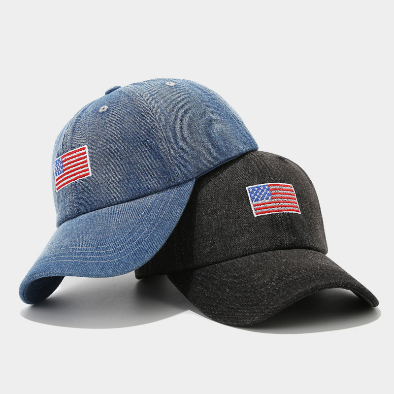 빈티지 워싱 데님 야구 모자 미국 국기 자수 조절 가능 - Dad Hat Cotton 리뷰 및 가격