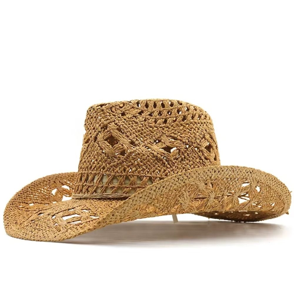 빈티지 와이드 브림 속이 빈 밀짚모자 컬링된 웨스턴 카 - Cowboy Hat Straw 리뷰 및 가격