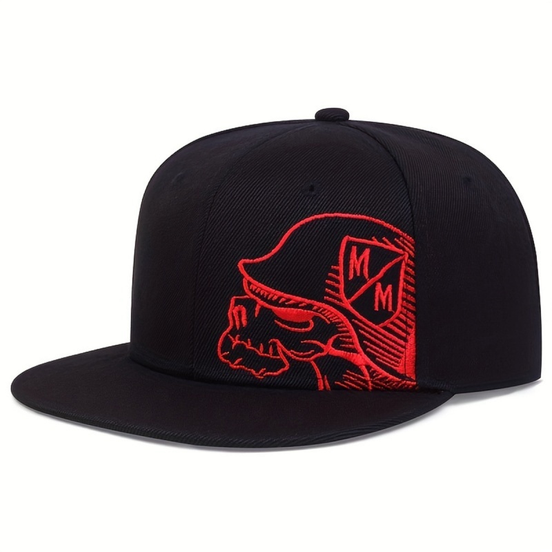 유니섹스 스켈레톤 자수 야구 모자 여성 야외 스포츠 플 - Snapback Hat Flat 리뷰 및 가격