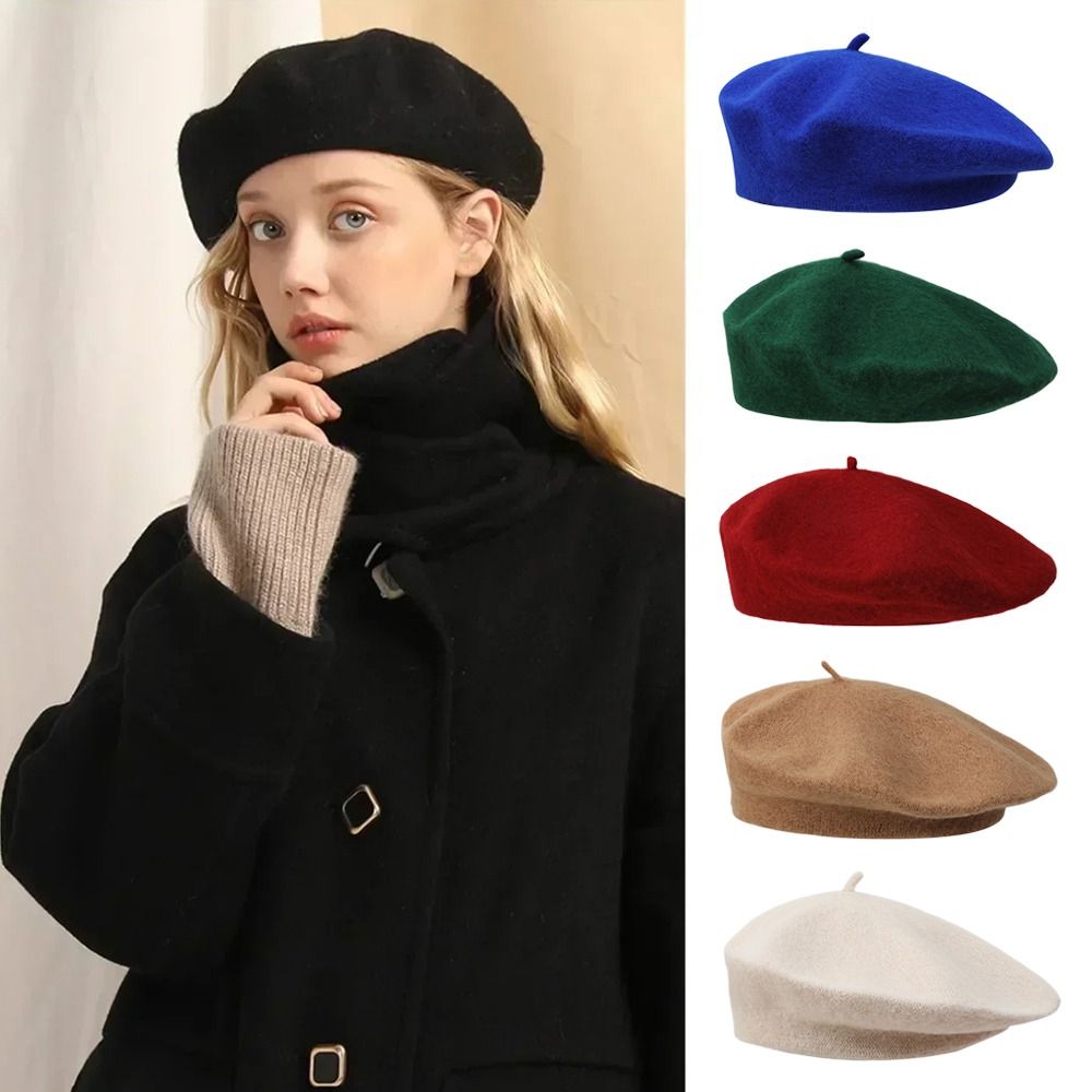 패션 따뜻한 겨울 울 베레모 레트로 우아한 프랑스 예술 - Beret French Wool 리뷰 및 가격