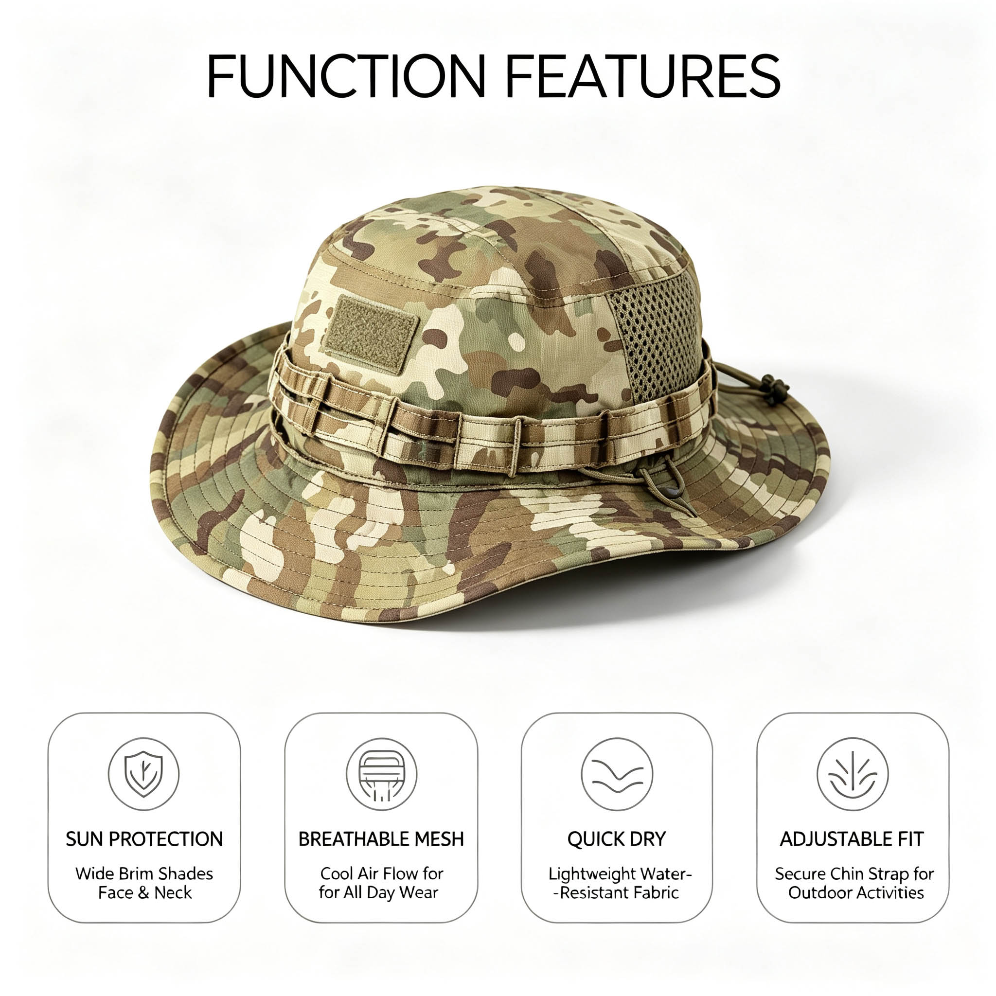 남성용 전술 부니햇, 자외선 차단 넓은 챙 낚시 모자, - Boonie Hat Tactical 리뷰 및 가격