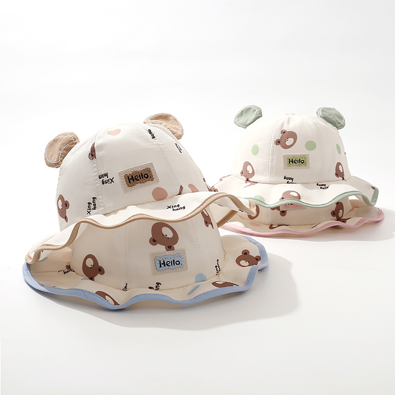 귀여운 곰 버킷햇 만화 캐릭터 아기 햇빛 가리개 모자  - Bucket Hat Cotton 리뷰 및 가격