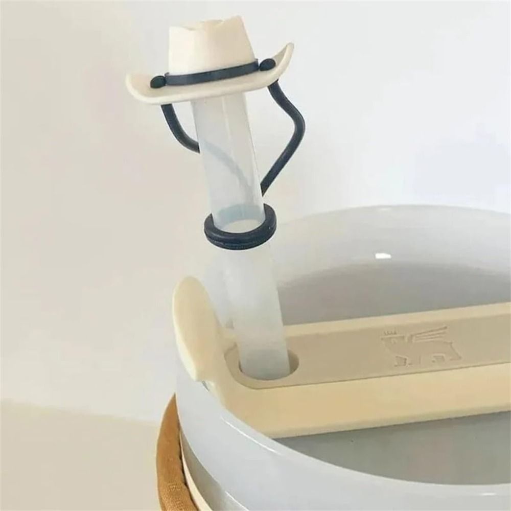 1/4Pcs 밀폐 실리콘 카우보이 모자 밀짚 커버 컵  - Cowboy Hat Straw 리뷰 및 가격