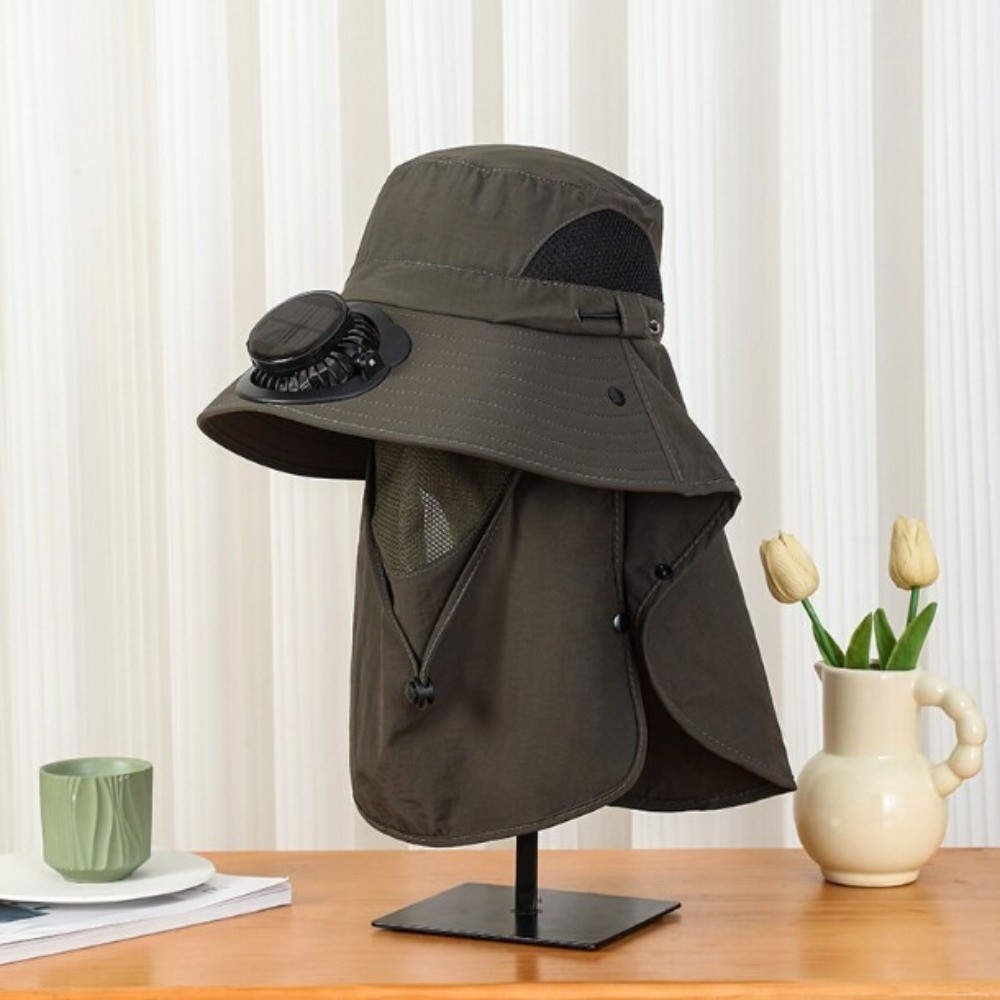 휴대용 태양열 충전식 팬 모자, 얼굴 가리개 포함, 낚 - Sun Hat Wide Brim 리뷰 및 가격