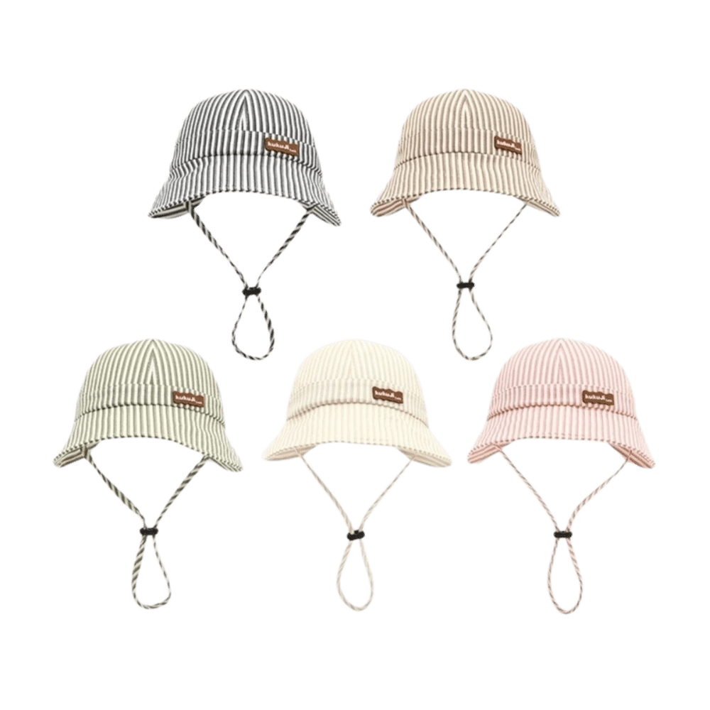 새로운 스트라이프 아기 버킷햇 조절 가능 통기성 좋은  - Sun Hat Wide Brim 리뷰 및 가격
