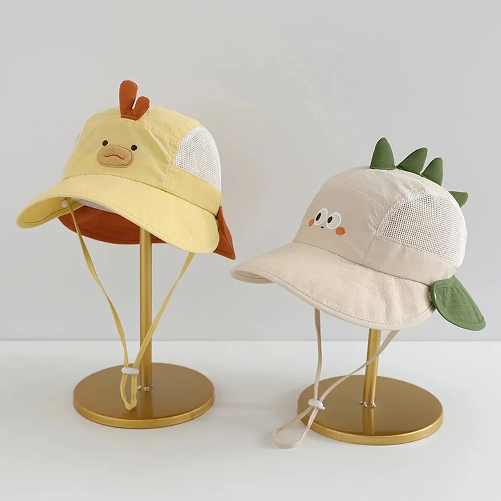 귀여운 만화 아기 어부 모자 여름 메쉬 통기성 버킷 모 - Bucket Hat Cotton 리뷰 및 가격