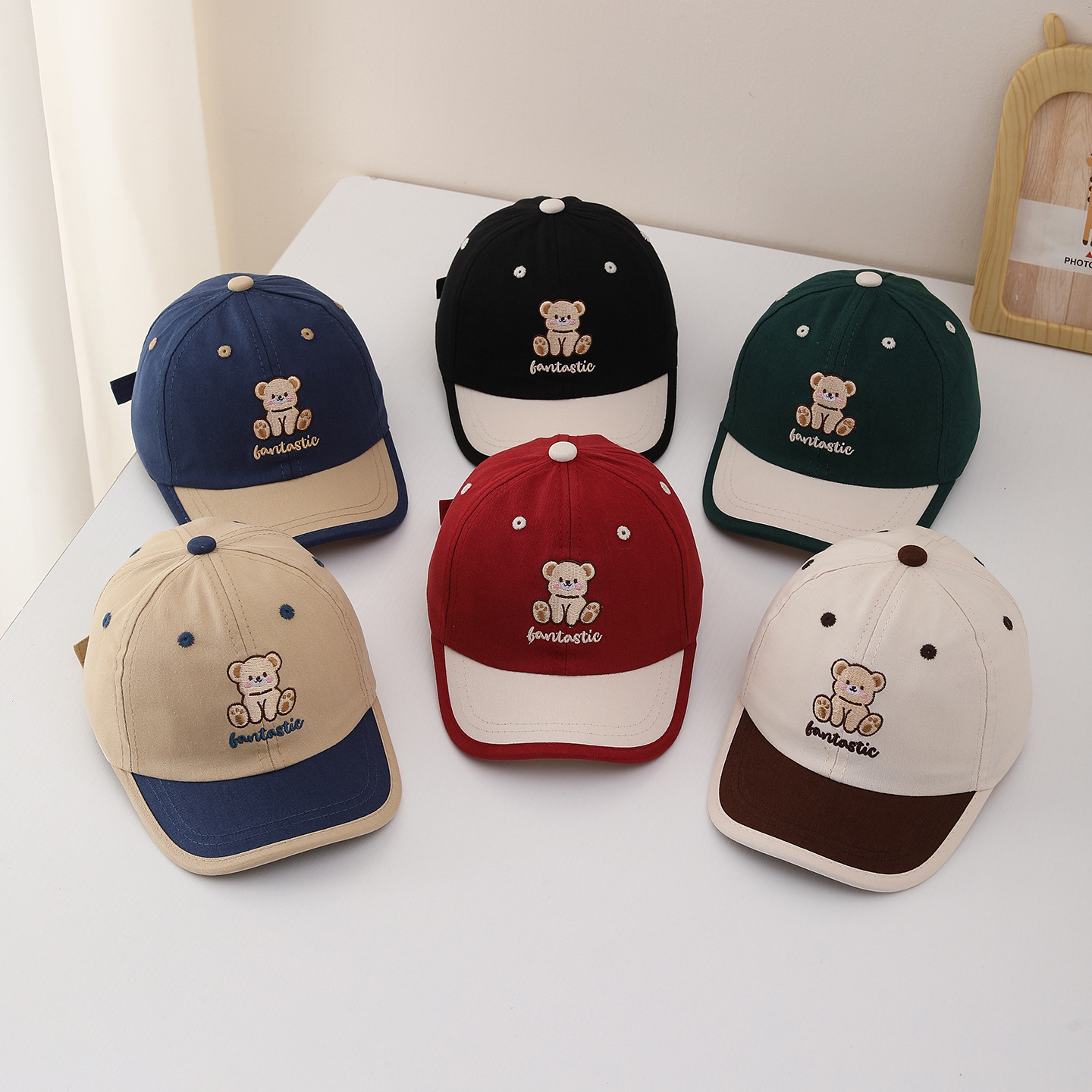 어린이 야구 모자 52cm 어린이 만화 곰 패치 모자  - Visor Sun Hat 리뷰 및 가격
